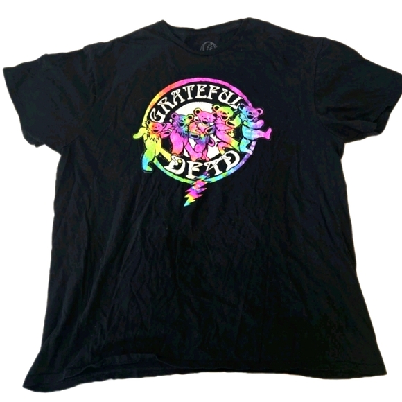 Grateful Dead Black T-Shirt with Colorful Logo 100% Cotton Size Xl - Picture 1 of 3
